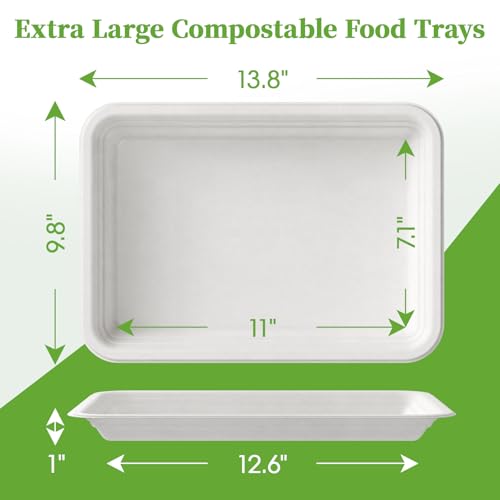 Ecolipak 50 Pack 14 Inch Disposable Food Trays Crawfish Trays thumb #1