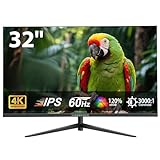 32 Inch 4K UHD Monitor, 3840 x 2160 Fast IPS Computer Monitor, 3000:1 Contrast, sRGB 120%, Blue Light Filter, Free-Sync, Zero Frame Screen With HDMI, DisplayPort for Home and Office, VESA(100x100mm)