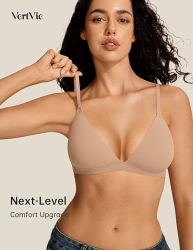 Vertvie Womens Wireless Triangle Bralette Plunge Unlined Seamless Bras No Underwire Sexy Comfortable Unpadded Everyday Bra4