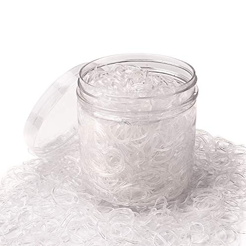 TOBATOBA 2000 Pcs Rubber Bands Soft Mini Elastic Bands for Hair, Braids Hair, Wedding Hairstyle and More,White