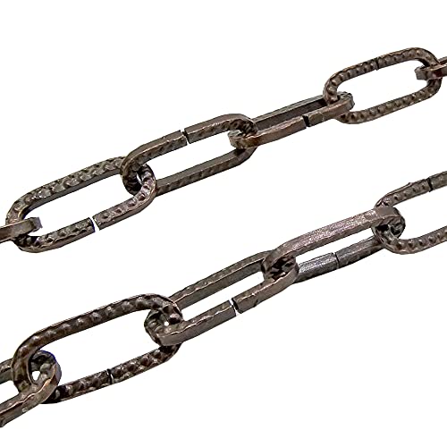 1,5m Lampenkette Kupfer brüniert gehämmert ø 2mm strukturiert Eisen Kette Ringkette Leuchtenkette Tragkraft 5 kg