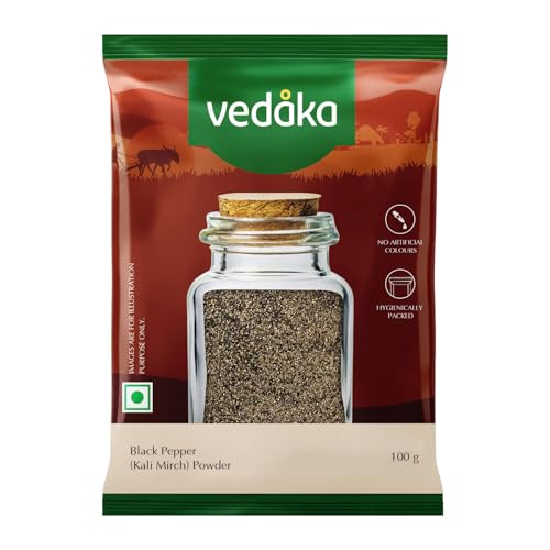 Image of Amazon Brand - Vedaka Black Pepper Powder, 100 g (Kali Mirch)