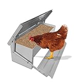 comedero automático para gallinas safeed A prueba de ratas: el diseño automático hace que el comedero de pollo se mantenga cerrado cuando las aves de corral, no se preocupe por las ratas u otros animales de alimentación de acero.