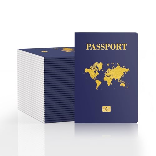 WAHXIAOSW 10 Pcs Blank Passport Book – Blank Fake Passport Notebooks for Pretend Travel, Party Supplies, School Projects, Travel-Themed Events by WAHXIAOSW - Used condition - US$8.09
