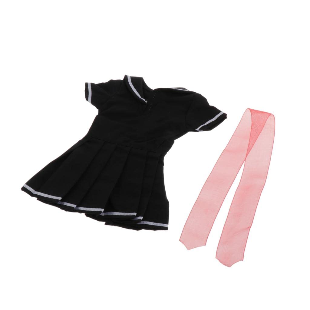 BJD Puppenkleid 1/3 BJD Puppenkleidung Prinzessinnen Party Kleid Mode Bekleidung Set Zubehör aus Stoff Handarbeit Passend für Night Lolita Puppen für, Schwarz