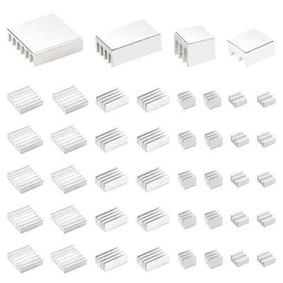 VooGenzek 40 Piezas Raspberry Pi Disipadores de Calor de Aluminio, Aleta de Enfriamiento con Cinta Adhesiva Conductora Térmica, para Raspberry Pi 4 Model B, Plateado | Ya disponible en tu tienda friki favorita! En mundofriki.es!