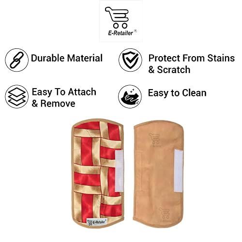Image of Polyester 3-Layered Fridge Top Cover /Refrigerator Cover with Utility Pockets and Set of 4 Pc Fridge Mats (Color-Red, Size-39x21 Inches)