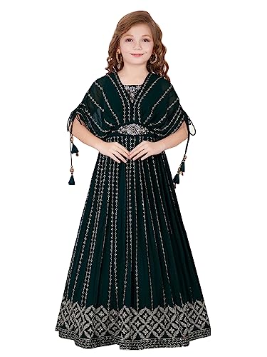 Robe anarkale poncho fille - Ensemble long maxi pour tenue de fête