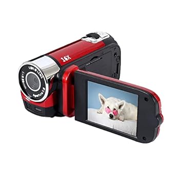 Eboxer Video Camcorder Handycam HD 1080P 16MP 270 Degree Rotation LCD Screen 16X Digital Zoom Video Camera with with COMS Sensor - The Best Gift for Frinend and Family (Red)