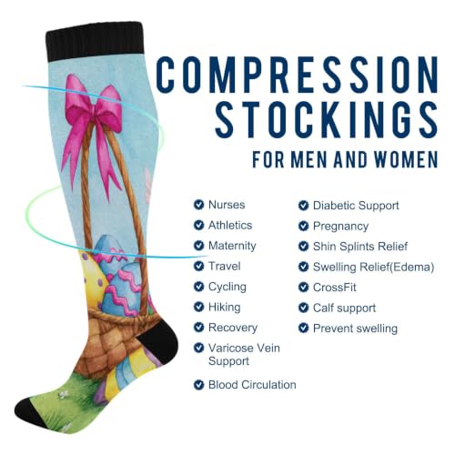 Image of Wusikd Halloween Black Cat Compression Socks for Women and Men Circulation Pumpkin Long Socks for Athletic Running 1