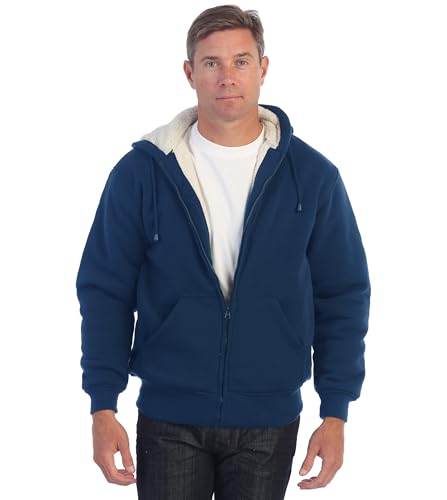 Image of Gioberti Men's Soft Heavyweight Sherpa Lined Fleece Hoodie Jacket