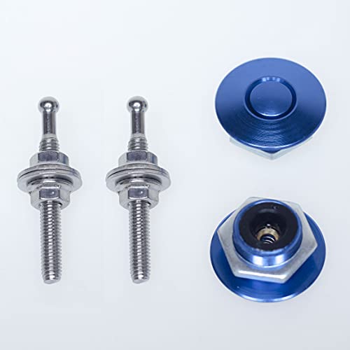 Jyjmq Universal Aluminum Vehicle Hood Pins, Bumper Quick Release Latch License Plate Clip Hood Pins Lock For Car 1.25In ,Quick Release Lock Latch Bumper For Bumper Hood Or Diy (2 Set - Blue) #TOP2