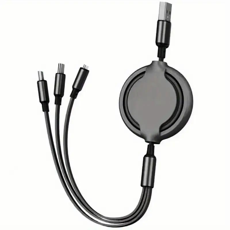 ORIONIS 3-in-1 Cable 1 m PVC 3 in 1 Retractable Lightning Charging Cable [3A, 1.2 m] Multi USB Cable Fast Charger Cord for iPhone, Samsung, iPad, Tablets, Switch and More (Black) (B0D9P76GSR) Amazon Price History, Amazon Price Tracker