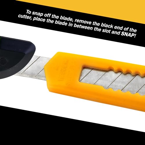 100x Bulk Small Yellow Utility Knife Box Cutters Snap Off Blade 9MM Blade by MotoProducts - Used condition - Image 5