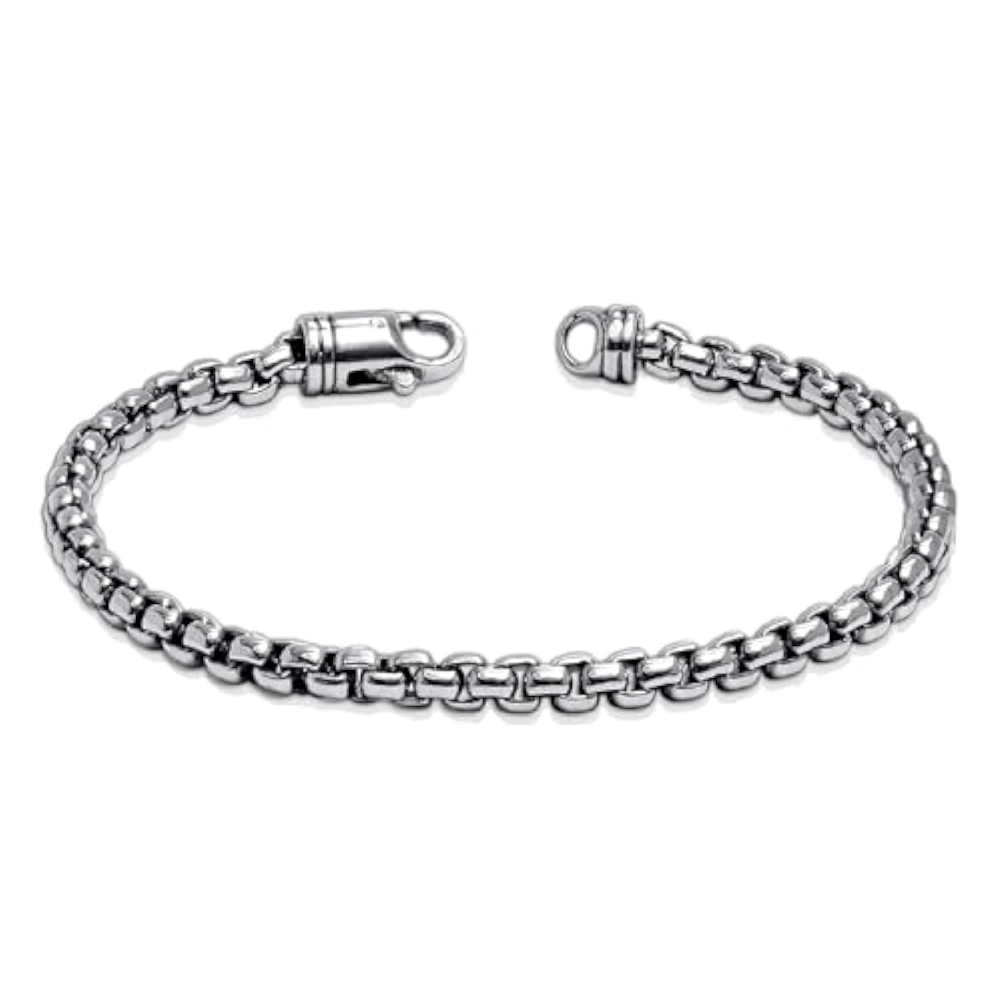925 Sterling Silver BIS Hallmarked Italian Oxidized Box Chain Bracelet, Gift for Him