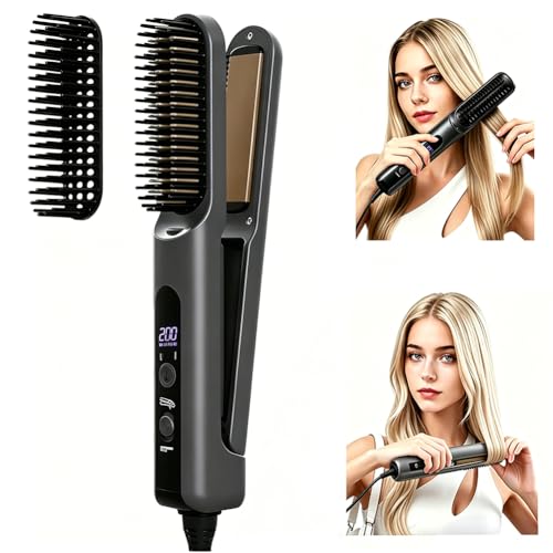 Cepillo alisador 2 en 1 para cabello y rizos