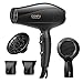 Professional Salon Hair Dryer, CONFU 1875W Negative Ionic Fast Drying Blow Dryer, AC Motor Low Noise Hair Blow Dryer with Diffuser & 2 Concentrator Nozzles
