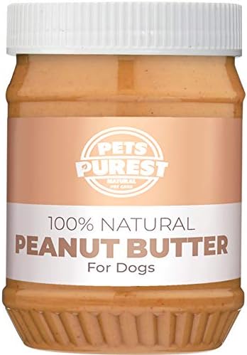 Pets Purest Dog Peanut Butter - 100% Natural Peanut Butter For Dogs & Puppy - Healthy Source of Pure Protein Treat Paste Free From Palm Oil, Wheat & Gluten. No Added Sugar, Salt or Xylitol