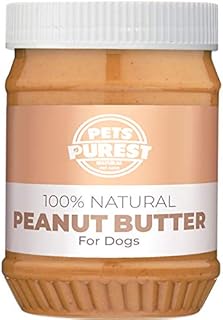 Pets Purest Dog Peanut Butter - 100% Natural Peanut Butter For Dogs & Puppy - Healthy Source of Pure Protein Treat Paste Free From Palm Oil, Wheat & Gluten. No Added Sugar, Salt or Xylitol