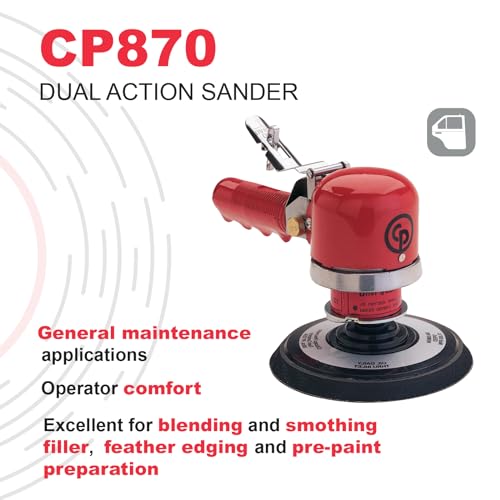 Chicago Pneumatic CP870-6 Inch (150 mm), Air Random/Rotary Sander Tool, Non-Vacuum, PSA, 10000 RPM, Home Improvement, Woodworking, Rust Removal, Polisher thumbnail 4