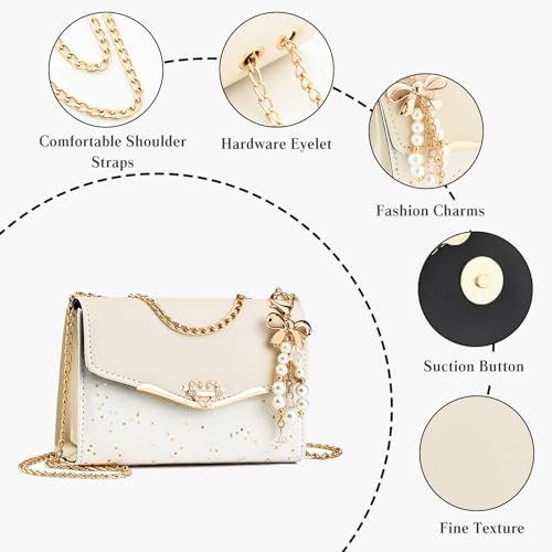 Image of CORIOS Elegant Shoulder Bag for Women - PU Leather Handbag with Sequin Crossbody & Messenger Bag Styles