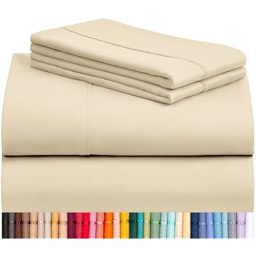 Queen Size Sheet Set, Cooling & Soft Deep Pocket Bed Sheets, 4PC