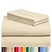 LuxClub 6 PC Sheet Set Bamboo Sheets Deep Pockets 18" Eco Friendly Wrinkle Free Sheets Hypoallergenic Anti-Bacteria Machine Washable Hotel Bedding Silky Soft - Cream King