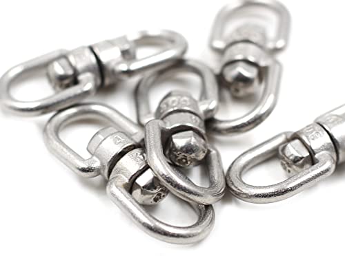 Preamer 5 Double Ended Swivel Eye Hook Shackle Ring Connector, Load 110Kg/240Lbs,0.37" By 0.37" #TOP3