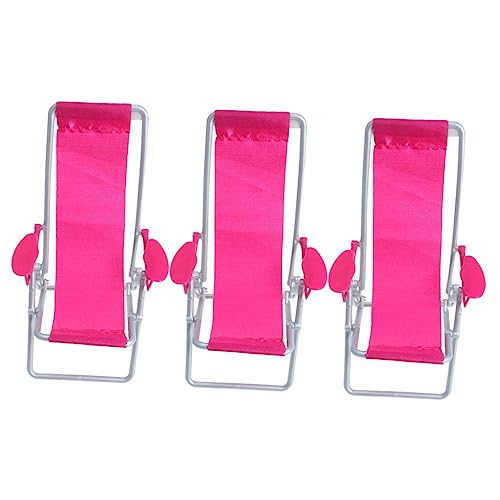 Abaodam 2sets Mini Ornament Mini Beach Chair Perfect for Home Decor Miniature Lounge Chair Model for Photography 3pcs*2