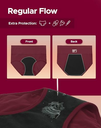 INNERSY Period Underwear for Women High Waisted Leak-Proof Postpartum Menstrual Panties 3-Pack3