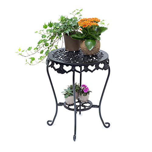 Relaxdays Blumenhocker rund Größe L aus Gusseisen HBT ca. 51 x 40 x 40 cm...