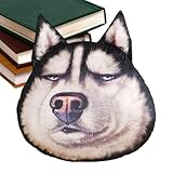 Stuffed Dog Throw Pillow - Soft Plush Husky Head Cushion,Stuffed Pillow Cushion | for Office Apartment Hotel College Dorm Farmhouse Car Interior Living Room Bedroom