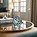 Torre & Tagus Orbit Hand Blown Glass Infinity Knot Sculpture - 3 Inch Glass Art Teal Knot Decor Ball for Home Decor, Small Centerpiece Table Decoration for Home Interior (Clear Teal)