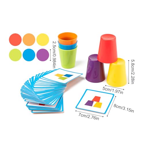 Tasses d'empilement arc-en-ciel pour la classification de couleur - 5