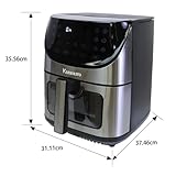 Kenmore Air Fryer - Aerogrill, Non-Stick Frying Basket, French Fry, Digital Touch Screen, 12 Presets, Freidora Eléctrica, Countertop Cooking Kitchen Appliance, Stainless Steel, 8 Quart Black