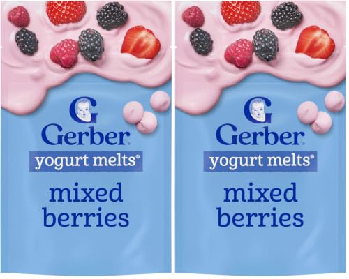 Image of Gerber Yogurt Melts Freeze-Dried Yogurt Snack, Mixed Berries 1 Ounce (Pack of 14)