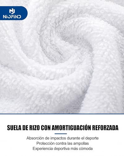 Miniatura 6 de Niofind Pack 6 Pares Calcetines Deporte Hombre Y Mujer De Algodón Transpirables, Calcetines Deporte Hombre Acolchados Para Running, Fitness Y Uso Diario