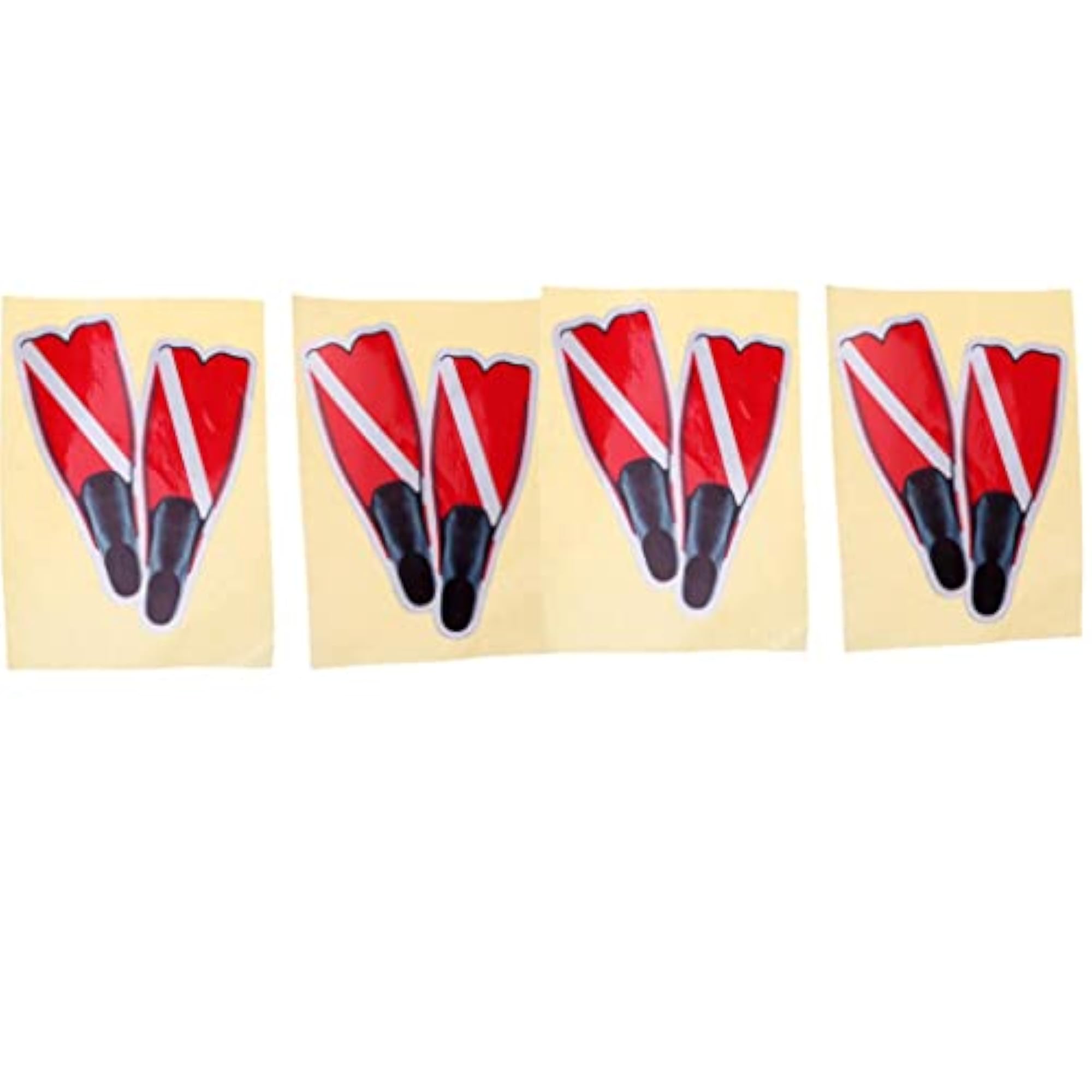 4 Pieces Waterproof Reflective Scuba Diving Dive Snorkel Sticker Decal Set