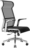 SIHOO Silla de Oficina ergonómica, Silla de Escritorio para Ordenador, reposacabezas Grande, Respaldo Alto, Estructura metálica, Silla de Trabajo giratoria Ajustable (Negro)