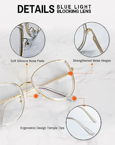 Image of Blue Light Glasses, Stylish Anti Blue Light Blocking Glasses for Computer Reading, Gaming, TV, Phones