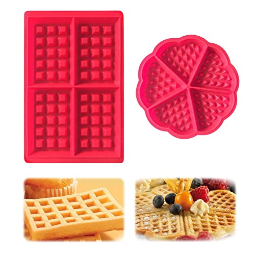 Waffelform aus Silikon, Waffel-Backformen, Muffinform, antihaftbeschichtet, Mini-Herzform, quadratisch Cover