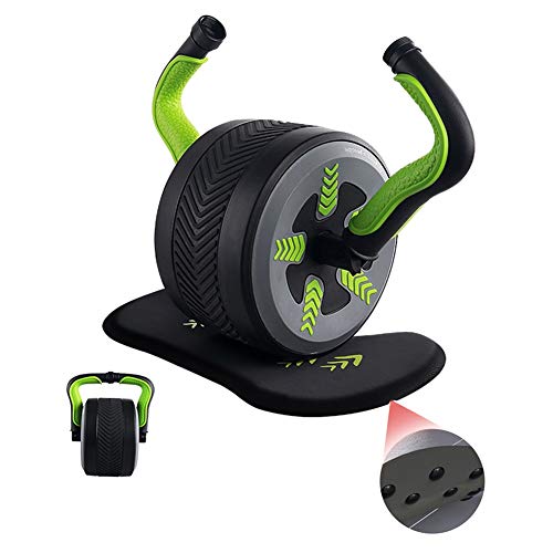 Ab Roller Wheel AGYH Multifunctional, Can Bear 150kg of Gravity, Unisex with Soft Thick Knee Pads, All-Round Exercise Muscles, 4 Colors (Color : Green)