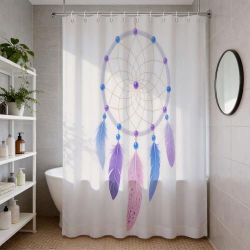 Rideau de douche polyester imperméable avec anneaux pour baignoire 200x200 - 4