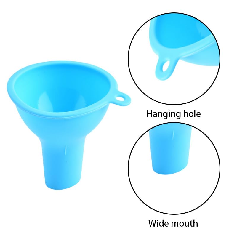 6 Pcs Silicone Funnels for Kitchen, Multi-Color Flexible Filling Small Funnels with Wide Mouth for Condiment & Liquid Transfer – Kitchen Gadgets & Accessories