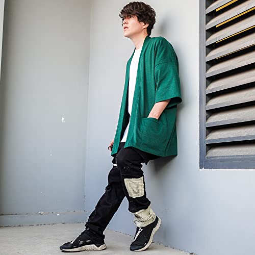 Men's Long Oversized Kimono Cardigan Noragi Japan Jacket Haori Man Yukata Coat3