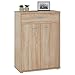 IDIMEX Buffet Calais, Commode Meuble de Rangement avec 1 tiroir et 2 Portes, en mélaminé décor chêne Sonoma
