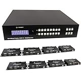 J-Tech Digital 8x8 HDMI Matrix Extender HDBaseT 4K60Hz YUV 4:4:4 HDCP 2.2 Cat5e/6 Upto 230ft PoC...