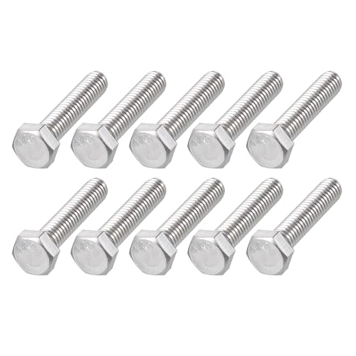 Image of METALLIXITY Hex Head Bolts (5 /16-18 x 1-1 /2 inch) 10Pcs, 304 Stainless Steel 18-8, Fully Threaded, External Hex Drive, Plain Finish, Hex Head Screw Bolt, Silver