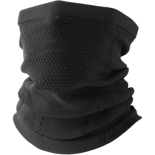 WTACTFUL Schlauchschal Herren Halbe Sturmhaube Halstuch Herren Halsw&auml;rmer Ski Mask Skimaske Halsschlauc Neck Gaiter Atmungsaktive f&uuml;r Winter Motorrad Laufen Fahren Skifahren Snowboarden Schwarz