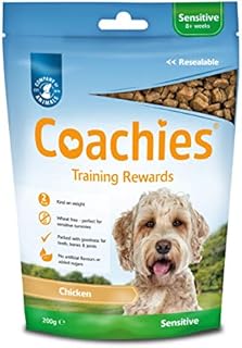 COACHIES Sensitive Training Treats 200g, Chicken Flavour, Semi-Moist Low Calorie, Wheat-free Natural Dog Training Treat Reward, Healthy Treats for Easy Digestion, Suitable Puppy Treats from 8 weeks